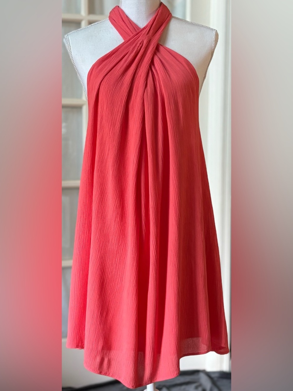 O’Neill Coral Halter Mini Dress Open Back Flowy Beach Vacation NWT Size M